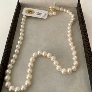 Aphorism Pearl Necklace and Earrings
Sterling 14k